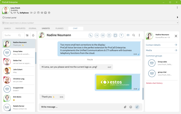 ProCall 8 Enterprise Chat ProCall 8 Enterprise Chat Software Mockup