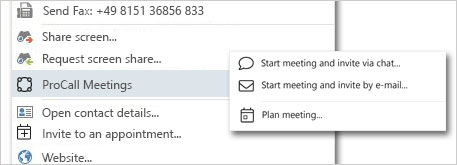 PCM integration in PCE - context menu PCM integration in PCE - context menu - screenshot