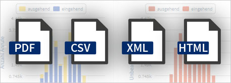 ProCall Analytics export function icons